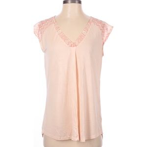 Anthropologie | Little Yellow Button Pink Top